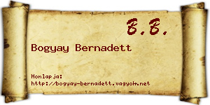 Bogyay Bernadett névjegykártya