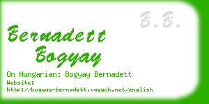 bernadett bogyay business card